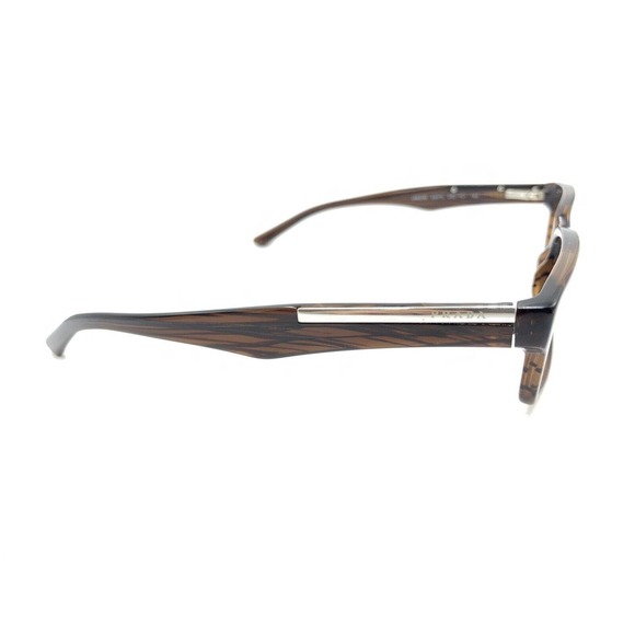 Prada VPR 01M ZXD-1O1 Striped Brown Eyeglasses Frames 54-15 140 Italy Designer - Picture 4 of 12